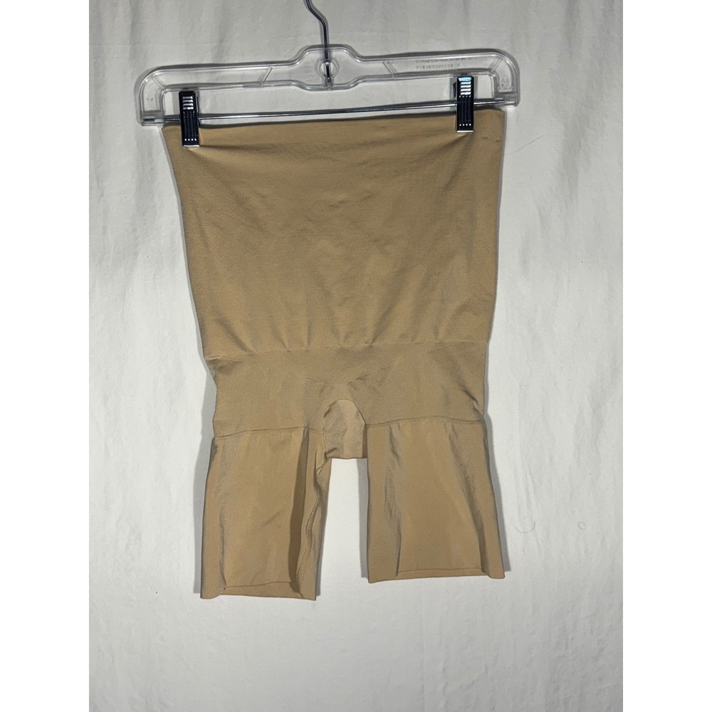 Assets by Spanx Womens Beige High Waisted Mid Thigh Shaper Size Large L
